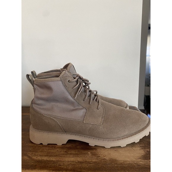 SOREL Caribou Mod Chukka Boots Mens Suede & Nylon Rain Boot Waterproof 8.5 Fungi - Picture 5 of 9